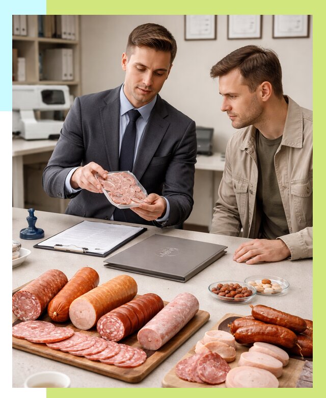 Сертификация колбасных изделий в Вольске от 7595 р. | Алешин-Вль