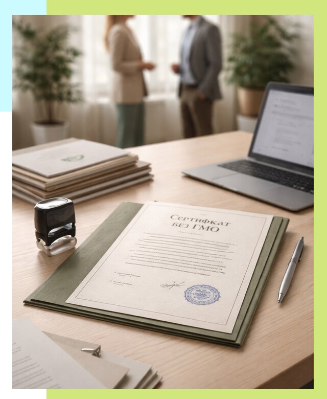 Сертификат без ГМО в Вольске от 7595 р. оформить срочно Алешин-Вль